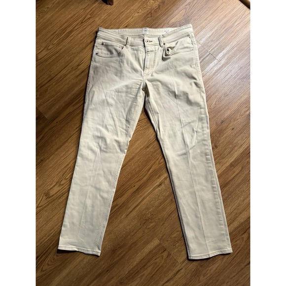 C&A Denim Sz 36x32 Mens Khaki Denim Stretch Pants Slim - Picture 2 of 6